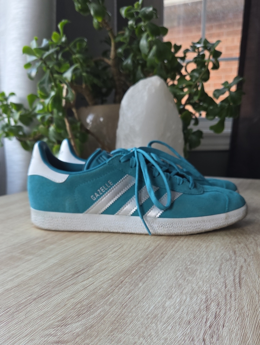 adidas Vegan Suede Sneakers with Silver Stripes - Picture 3 of 7